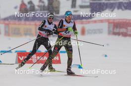 21.02.2016, Lahti, Finland (FIN): (l-r) Nathalie von Siebenthal (SUI) and Sandra Ringwald (GER), Madshus, One Way, Rottefella, Adidas - FIS world cup cross-country, skiathlon women, Lahti (FIN). www.nordicfocus.com. © Laiho/NordicFocus. Every downloaded picture is fee-liable.