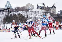 01.03.2016, Gatineau, Canada (CAN): Federico Pellegrino (ITA), Finn Haagen Krogh (NOR), Teodor Peterson (SWE), Sergey Ustiugov (RUS), Alex Harvey (CAN), (l-r)  - FIS world cup cross-country, individual sprint, Gatineau (CAN). www.nordicfocus.com. © Felgenhauer/NordicFocus. Every downloaded picture is fee-liable.