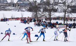 01.03.2016, Gatineau, Canada (CAN): Andrey Larkov (RUS), Eirik Brandsdal (NOR), Anssi Pentsinen (FIN), Jovian Hediger (SUI), Federico Pellegrino (ITA), (l-r)  - FIS world cup cross-country, individual sprint, Gatineau (CAN). www.nordicfocus.com. © Felgenhauer/NordicFocus. Every downloaded picture is fee-liable.