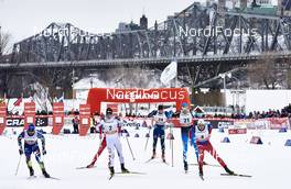 01.03.2016, Gatineau, Canada (CAN): Baptiste Gros (FRA), Simeon Hamilton (USA), Alexey Poltoranin (KAZ), Matias Strandvall (FIN), Emil Iversen (NOR), (l-r)  - FIS world cup cross-country, individual sprint, Gatineau (CAN). www.nordicfocus.com. © Felgenhauer/NordicFocus. Every downloaded picture is fee-liable.
