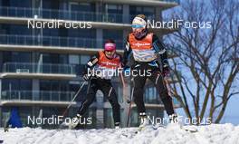29.02.2016, Gatineau, Canada (CAN): Maiken Caspersen Falla (NOR), Therese Johaug (NOR)   - FIS world cup cross-country, training, Gatineau (CAN). www.nordicfocus.com. © Felgenhauer/NordicFocus. Every downloaded picture is fee-liable.