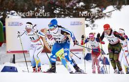 01.03.2016, Gatineau, Canada (CAN): Charlotte Kalla (SWE), Krista Parmakoski (FIN), Ragnhild Haga (NOR), Lucia Anger (GER), (l-r)  - FIS world cup cross-country, individual sprint, Gatineau (CAN). www.nordicfocus.com. © Felgenhauer/NordicFocus. Every downloaded picture is fee-liable.