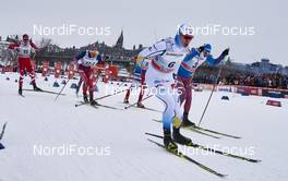 01.03.2016, Gatineau, Canada (CAN): Alex Harvey (CAN), Ola Vigen Hattestad (NOR), Oskar Svensson (SWE), Sergey Ustiugov (RUS), (l-r)  - FIS world cup cross-country, individual sprint, Gatineau (CAN). www.nordicfocus.com. © Felgenhauer/NordicFocus. Every downloaded picture is fee-liable.