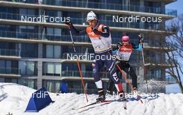 29.02.2016, Gatineau, Canada (CAN): Federico Pellegrino (ITA), Maiken Caspersen Falla (NOR)   - FIS world cup cross-country, training, Gatineau (CAN). www.nordicfocus.com. © Felgenhauer/NordicFocus. Every downloaded picture is fee-liable.