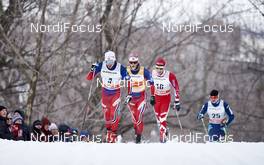 02.03.2016, Montreal, Canada (CAN): Finn Haagen Krogh (NOR), Martin Johnsrud Sundby (NOR), Alex Harvey (CAN), (l-r)  - FIS world cup cross-country, mass men, Montreal (CAN). www.nordicfocus.com. © Felgenhauer/NordicFocus. Every downloaded picture is fee-liable.