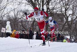02.03.2016, Montreal, Canada (CAN): Alex Harvey (CAN), Finn Haagen Krogh (NOR), (l-r)  - FIS world cup cross-country, mass men, Montreal (CAN). www.nordicfocus.com. © Felgenhauer/NordicFocus. Every downloaded picture is fee-liable.