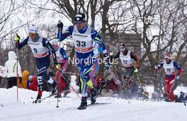 02.03.2016, Montreal, Canada (CAN): Federico Pellegrino (ITA), Maurice Manificat (FRA), Sebastian Eisenlauer (GER), Niklas Dyrhaug (NOR), (l-r)  - FIS world cup cross-country, mass men, Montreal (CAN). www.nordicfocus.com. © Felgenhauer/NordicFocus. Every downloaded picture is fee-liable.