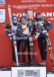 02.03.2016, Montreal, Canada (CAN): Heidi Weng (NOR), Therese Johaug (NOR), Astrid Uhrenholdt Jacobsen (NOR), (l-r) - FIS world cup cross-country, mass women, Montreal (CAN). www.nordicfocus.com. © Felgenhauer/NordicFocus. Every downloaded picture is fee-liable.
