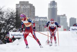 02.03.2016, Montreal, Canada (CAN): Therese Johaug (NOR), Astrid Uhrenholdt Jacobsen (NOR), (l-r)  - FIS world cup cross-country, mass women, Montreal (CAN). www.nordicfocus.com. © Felgenhauer/NordicFocus. Every downloaded picture is fee-liable.
