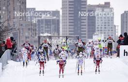 02.03.2016, Montreal, Canada (CAN): women's start   - FIS world cup cross-country, mass women, Montreal (CAN). www.nordicfocus.com. © Felgenhauer/NordicFocus. Every downloaded picture is fee-liable.