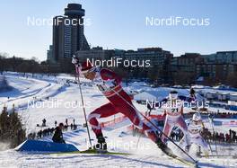 04.03.2016, Quebec, Canada (CAN): Jesse Cockney (CAN), Andrew Musgrave (GBR), Teodor Peterson (SWE), (l-r)  - FIS world cup cross-country, individual sprint, Quebec (CAN). www.nordicfocus.com. © Felgenhauer/NordicFocus. Every downloaded picture is fee-liable.