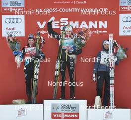 04.03.2016, Quebec, Canada (CAN): Maiken Caspersen Falla (NOR), Stina Nilsson (SWE), Heidi Weng (NOR), (l-r) - FIS world cup cross-country, individual sprint, Quebec (CAN). www.nordicfocus.com. © Felgenhauer/NordicFocus. Every downloaded picture is fee-liable.