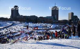 05.03.2016, Quebec, Canada (CAN): Jean Marc Gaillard (FRA), Lukas Bauer (CZE), Marcus Hellner (SWE), Federico Pellegrino (ITA), Robin Duvillard (FRA), (l-r)  - FIS world cup cross-country, pursuit men, Quebec (CAN). www.nordicfocus.com. © Felgenhauer/NordicFocus. Every downloaded picture is fee-liable.