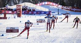 05.03.2016, Quebec, Canada (CAN): Finn Haagen Krogh (NOR), Maxim Vylegzhanin (RUS), Niklas Dyrhaug (NOR), (l-r)  - FIS world cup cross-country, pursuit men, Quebec (CAN). www.nordicfocus.com. © Felgenhauer/NordicFocus. Every downloaded picture is fee-liable.