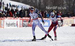05.03.2016, Quebec, Canada (CAN): Jessica Diggins (USA), Ingvild Flugstad Oestberg (NOR), (l-r)  - FIS world cup cross-country, pursuit women, Quebec (CAN). www.nordicfocus.com. © Felgenhauer/NordicFocus. Every downloaded picture is fee-liable.