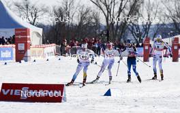 05.03.2016, Quebec, Canada (CAN): Charlotte Kalla (SWE), Sadie Bjornsen (USA), Krista Parmakoski (FIN), Ida Ingemarsdotter (SWE), (l-r)  - FIS world cup cross-country, pursuit women, Quebec (CAN). www.nordicfocus.com. © Felgenhauer/NordicFocus. Every downloaded picture is fee-liable.