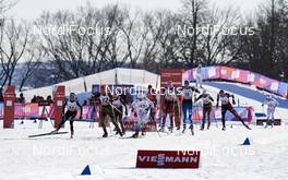 05.03.2016, Quebec, Canada (CAN): Nathalie Von Siebenthal (SUI), Victoria Carl (GER), Sandra Ringwald (GER), Maria Rydqvist (SWE), Teresa Stadlober (AUT), Anne Kylloenen (FIN), Nicole Fessel (GER), Justyna Kowalczyk (POL), (l-r)  - FIS world cup cross-country, pursuit women, Quebec (CAN). www.nordicfocus.com. © Felgenhauer/NordicFocus. Every downloaded picture is fee-liable.