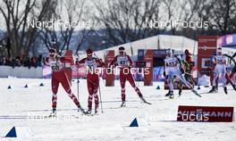 05.03.2016, Quebec, Canada (CAN): Dahria Beatty (CAN), Cendrine Browne (CAN), Emily Nishikawa (CAN), Kaitlynn Miller (USA), (l-r)  - FIS world cup cross-country, pursuit women, Quebec (CAN). www.nordicfocus.com. © Felgenhauer/NordicFocus. Every downloaded picture is fee-liable.