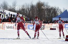 05.03.2016, Quebec, Canada (CAN): Dahria Beatty (CAN), Cendrine Browne (CAN), Emily Nishikawa (CAN), (l-r)  - FIS world cup cross-country, pursuit women, Quebec (CAN). www.nordicfocus.com. © Felgenhauer/NordicFocus. Every downloaded picture is fee-liable.