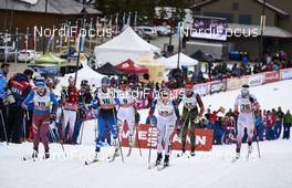08.03.2016, Canmore, Canada (CAN): Polina Kovaleva (RUS), Anne Kylloenen (FIN), Sophie Caldwell (USA), Jessica Diggins (USA), Hanna Kolb (GER), Petra Novakova (CZE), (l-r)  - FIS world cup cross-country, individual sprint, Canmore (CAN). www.nordicfocus.com. © Felgenhauer/NordicFocus. Every downloaded picture is fee-liable.
