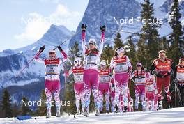 08.03.2016, Canmore, Canada (CAN): Kikkan Randall (USA) and Chandra Crawford (CAN) leading the fast and female forerunners   - FIS world cup cross-country, individual sprint, Canmore (CAN). www.nordicfocus.com. © Felgenhauer/NordicFocus. Every downloaded picture is fee-liable.