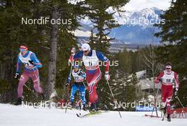 08.03.2016, Canmore, Canada (CAN): Andrey Larkov (RUS), Anssi Pentsinen (FIN), Petter Northug (NOR), Len Valjas (CAN), (l-r)  - FIS world cup cross-country, individual sprint, Canmore (CAN). www.nordicfocus.com. © Felgenhauer/NordicFocus. Every downloaded picture is fee-liable.