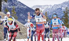 09.03.2016, Canmore, Canada (CAN): Bernhard Tritscher (AUT), Petter Northug (NOR), Maxim Vylegzhanin (RUS), (l-r)  - FIS world cup cross-country, skiathlon men, Canmore (CAN). www.nordicfocus.com. © Felgenhauer/NordicFocus. Every downloaded picture is fee-liable.
