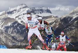 09.03.2016, Canmore, Canada (CAN): Lukas Bauer (CZE), Jonas Dobler (GER), Alexey Poltoranin (KAZ), Niklas Dyrhaug (NOR), (l-r)  - FIS world cup cross-country, skiathlon men, Canmore (CAN). www.nordicfocus.com. © Felgenhauer/NordicFocus. Every downloaded picture is fee-liable.