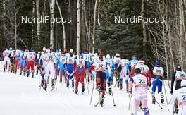 09.03.2016, Canmore, Canada (CAN): a group of athletes in the uphill   - FIS world cup cross-country, skiathlon men, Canmore (CAN). www.nordicfocus.com. © Felgenhauer/NordicFocus. Every downloaded picture is fee-liable.