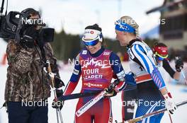 09.03.2016, Canmore, Canada (CAN): Heidi Weng (NOR), Anne Kylloenen (FIN), (l-r)  - FIS world cup cross-country, skiathlon women, Canmore (CAN). www.nordicfocus.com. © Felgenhauer/NordicFocus. Every downloaded picture is fee-liable.
