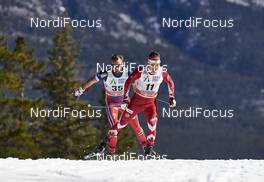 11.03.2016, Canmore, Canada (CAN): Petter Northug (NOR), Ivan Babikov (CAN), (l-r)  - FIS world cup cross-country, 15km men, Canmore (CAN). www.nordicfocus.com. © Felgenhauer/NordicFocus. Every downloaded picture is fee-liable.