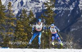 11.03.2016, Canmore, Canada (CAN): Matti Heikkinen (FIN), Robin Duvillard (FRA), (l-r)  - FIS world cup cross-country, 15km men, Canmore (CAN). www.nordicfocus.com. © Felgenhauer/NordicFocus. Every downloaded picture is fee-liable.
