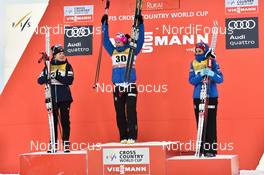 27.11.2016, Ruka, Finland (FIN): Krista Parmakoski (FIN), Marit Bjoergen (NOR), Heidi Weng (NOR), (l-r) - FIS world cup cross-country, 10km women, Ruka (FIN). www.nordicfocus.com. © THIBAUT/NordicFocus. Every downloaded picture is fee-liable.