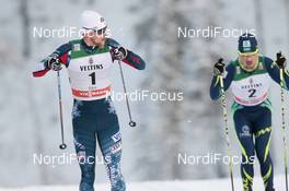 27.11.2016, Ruka, Finland (FIN): Eric Packer (USA), Sergey Malyshev (KAZ), (l-r)  - FIS world cup cross-country, 15km men, Ruka (FIN). www.nordicfocus.com. © Modica/NordicFocus. Every downloaded picture is fee-liable.