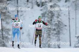27.11.2016, Ruka, Finland (FIN): Iivo Niskanen (FIN), Thomas Bing (GER), (l-r)  - FIS world cup cross-country, 15km men, Ruka (FIN). www.nordicfocus.com. © Modica/NordicFocus. Every downloaded picture is fee-liable.