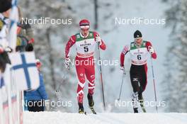 27.11.2016, Ruka, Finland (FIN): Knute Johnsgaard (CAN), Akira Lenting (JPN), (l-r)  - FIS world cup cross-country, 15km men, Ruka (FIN). www.nordicfocus.com. © Modica/NordicFocus. Every downloaded picture is fee-liable.