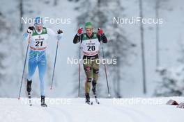 27.11.2016, Ruka, Finland (FIN): Iivo Niskanen (FIN), Thomas Bing (GER), (l-r)  - FIS world cup cross-country, 15km men, Ruka (FIN). www.nordicfocus.com. © Modica/NordicFocus. Every downloaded picture is fee-liable.