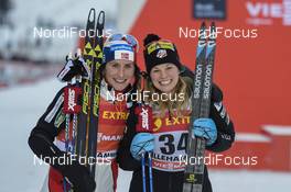 03.12.2016, Lillehammer, Norway (NOR): Marit Bjoergen (NOR), Jessica Diggins (USA) - FIS world cup cross-country, 5km women, Lillehammer (NOR). www.nordicfocus.com. © THIBAUT/NordicFocus. Every downloaded picture is fee-liable.