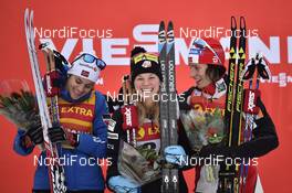 03.12.2016, Lillehammer, Norway (NOR): Heidi Weng (NOR), Jessica Diggins (USA), Marit Bjoergen (NOR), (l-r) - FIS world cup cross-country, 5km women, Lillehammer (NOR). www.nordicfocus.com. © THIBAUT/NordicFocus. Every downloaded picture is fee-liable.