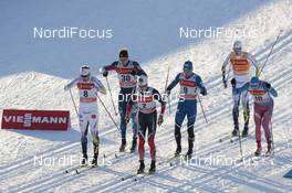 02.12.2016, Lillehammer, Norway (NOR): Emil Joensson (SWE), Erik Bjornsen (USA), Johannes Hoesflot Klaebo (NOR), Marko Kilp (EST), Calle Halfvarsson (SWE), Alexander Bessmertnykh (RUS), (l-r)  - FIS world cup cross-country, individual sprint, Lillehammer (NOR). www.nordicfocus.com. © Modica/NordicFocus. Every downloaded picture is fee-liable.