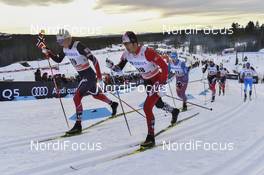 04.12.2016, Lillehammer, Norway (NOR): Keishin Yoshida (JPN), MartinLoewstroem Nyenget (NOR) - FIS world cup cross-country, pursuit men, Lillehammer (NOR). www.nordicfocus.com. © THIBAUT/NordicFocus. Every downloaded picture is fee-liable.