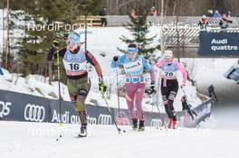 04.12.2016, Lillehammer, Norway (NOR): Sandra Ringwald (GER), Yulia Belorukova (RUS), Kari Vikhagen Gjeitnes (NOR), (l-r)  - FIS world cup cross-country, pursuit women, Lillehammer (NOR). www.nordicfocus.com. © Modica/NordicFocus. Every downloaded picture is fee-liable.