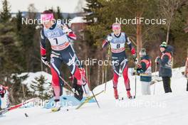 04.12.2016, Lillehammer, Norway (NOR): Maiken Caspersen Falla (NOR), Ragnhild Haga (NOR), (l-r)  - FIS world cup cross-country, pursuit women, Lillehammer (NOR). www.nordicfocus.com. © Modica/NordicFocus. Every downloaded picture is fee-liable.