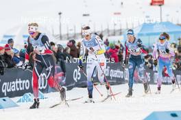 04.12.2016, Lillehammer, Norway (NOR): Kathrine Rolsted Harsem (NOR), Ida Ingemarsdotter (SWE), Sadie Bjornsen (USA), Laura Mononen (FIN), Yulia Tchekaleva (RUS), (l-r)  - FIS world cup cross-country, pursuit women, Lillehammer (NOR). www.nordicfocus.com. © Modica/NordicFocus. Every downloaded picture is fee-liable.