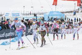04.12.2016, Lillehammer, Norway (NOR): Anna Haag (SWE), Anne Kylloenen (FIN), Caitlin Patterson (USA), Hanna Falk (SWE), (l-r)  - FIS world cup cross-country, pursuit women, Lillehammer (NOR). www.nordicfocus.com. © Modica/NordicFocus. Every downloaded picture is fee-liable.