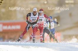 10.12.2016, Davos, Switzerland (SUI): Hans Christer Holund (NOR), Devon Kershaw (CAN), (l-r)  - FIS world cup cross-country, 30km men, Davos (SUI). www.nordicfocus.com. © Modica/NordicFocus. Every downloaded picture is fee-liable.