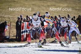 17.12.2016, La Clusaz, France (FRA): Marit Bjoergen (NOR), Ingvild Flugstad Oestberg (NOR), Heidi Weng (NOR) - FIS world cup cross-country, mass women, La Clusaz (FRA). www.nordicfocus.com. © Thibaut/NordicFocus. Every downloaded picture is fee-liable.