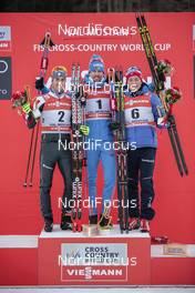 31.12.2016, Val Mustair, Switzerland (SUI): Federico Pellegrino (ITA), Sergey Ustiugov (RUS), Finn Haagen Krogh (NOR), (l-r) - FIS world cup cross-country, tour de ski, individual sprint, Val Mustair (SUI). www.nordicfocus.com. © Modica/NordicFocus. Every downloaded picture is fee-liable.