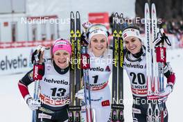 31.12.2016, Val Mustair, Switzerland (SUI): Maiken Caspersen Falla (NOR), Stina Nilsson (SWE), Heidi Weng (NOR), (l-r) - FIS world cup cross-country, tour de ski, individual sprint, Val Mustair (SUI). www.nordicfocus.com. © Modica/NordicFocus. Every downloaded picture is fee-liable.