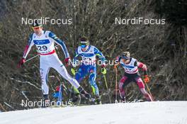 23.01.2016, Chaux-Neuve, France (FRA): Bryan Fletcher (USA), Francois Braud (FRA), Lukas Greiderer (AUT), (l-r)  - FIS world cup nordic combined, individual gundersen HS118/10km, Chaux-Neuve (FRA). www.nordicfocus.com. © Becker/NordicFocus. Every downloaded picture is fee-liable.